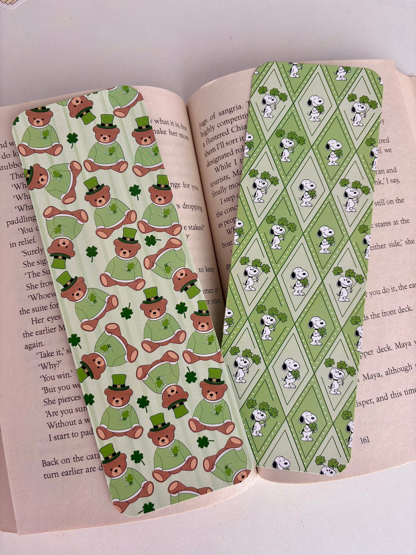 St. Patrick’s Sn00py bookmark, St. Patrick’s Teddy bookmark