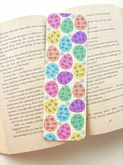 Peeps bookmark, Gingham Easter eggs bookmark