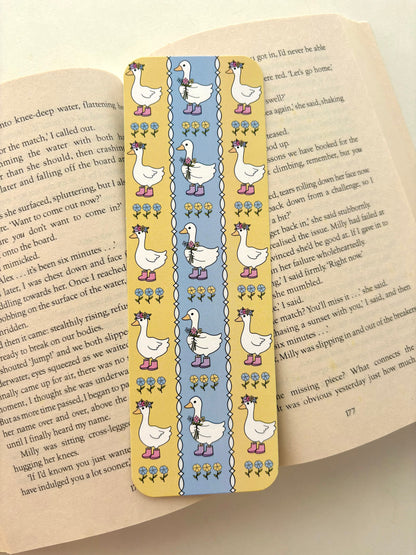 Spring silly goose bookmark, Spring chickens bookmark