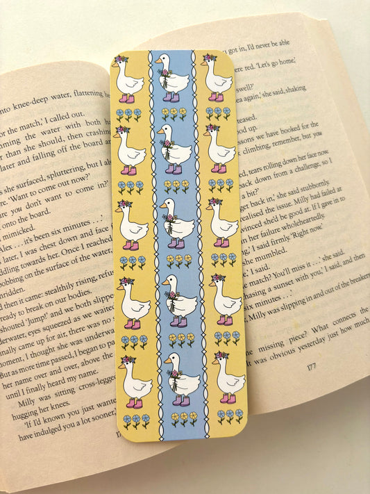Spring silly goose bookmark, Spring chickens bookmark