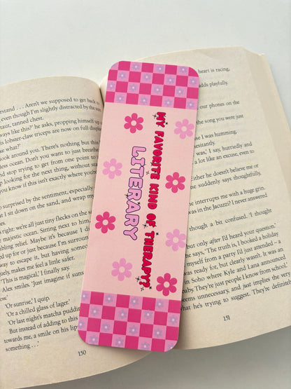 Books & Coffee bookmark, Little miss brings her books bookmark, Favourite kind of therapy bookmark