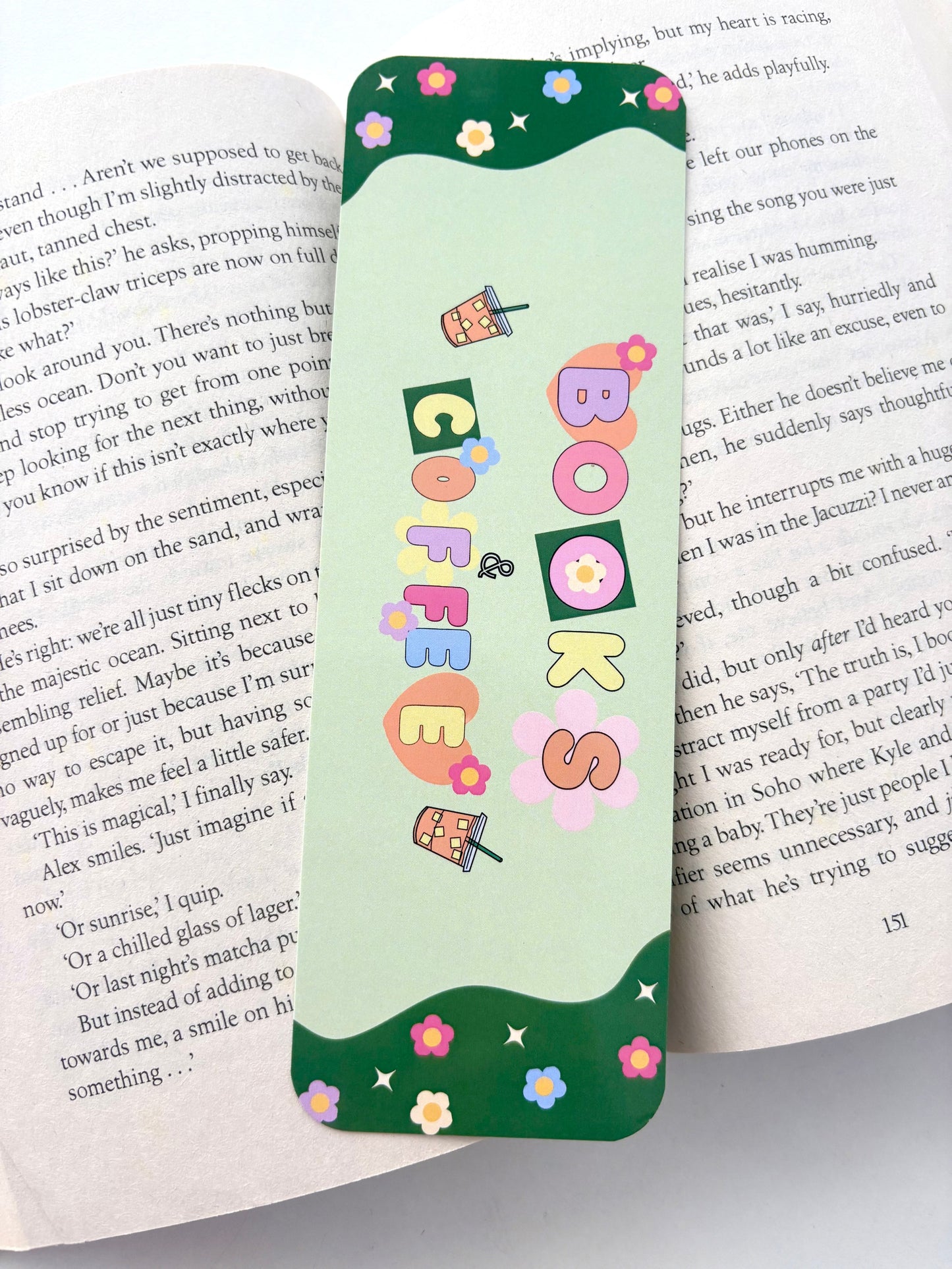 Books & Coffee bookmark, Little miss brings her books bookmark, Favourite kind of therapy bookmark