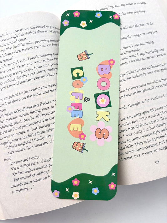 Books & Coffee bookmark, Little miss brings her books bookmark, Favourite kind of therapy bookmark